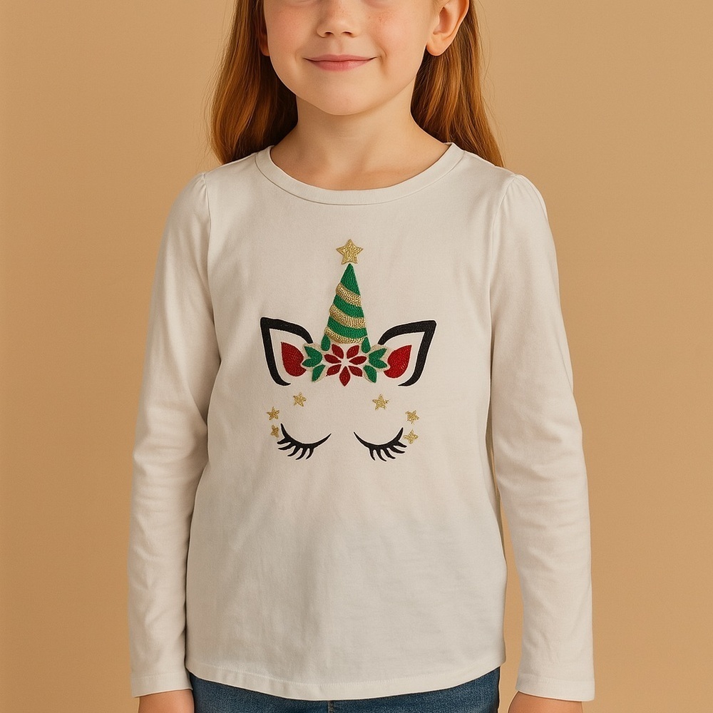 btween White Long Sleeve Graphic Tees
